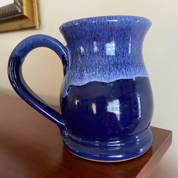 The Players Golf Championship Pottery Drip Glaze Blue Mug w/Cork Bottom - Picture 4 of 7